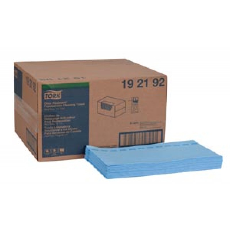 Essity Professional Hygiene North America, LLC 192192 Cleaning Towel, Odor Resistant, 1-Ply, Blue/ Blue, 13" x 24", 150 sht/bx, 1 bx/cs (144 cs/plt)