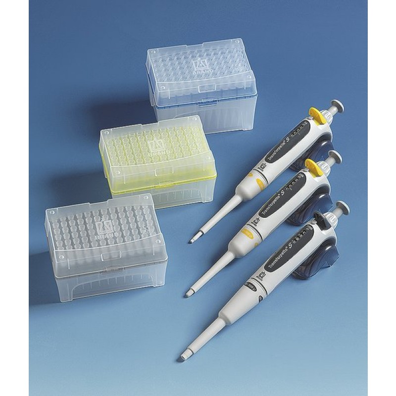 704790BrandTech Transferpette® S Pipette Kit, Single Channel 0.1 - 10 µL, 0.5 - 10 µL, 10 - 100 µL Manual Adjustable Volume  Set of 3 