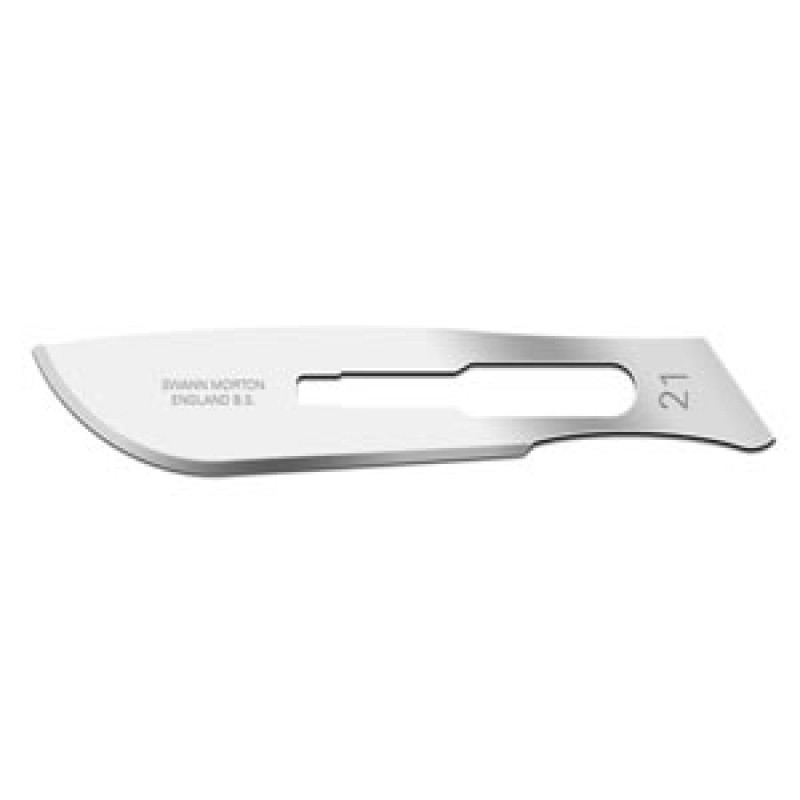Cincinnati Surgical Company 02SM21 Blade, Swann Morton, Carbon Steel, Size 21, Non-Sterile, 100/bx (DROP SHIP ONLY)