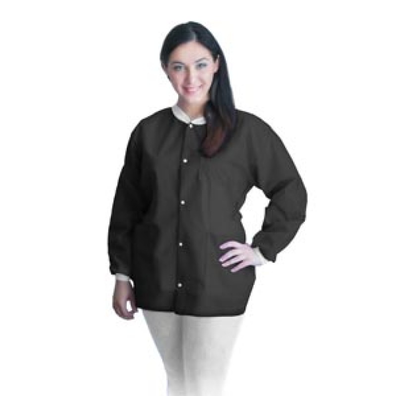 Dukal Corporation UGJ-6500-L FitMe Lab Jackets, Large, Black, 10/bg