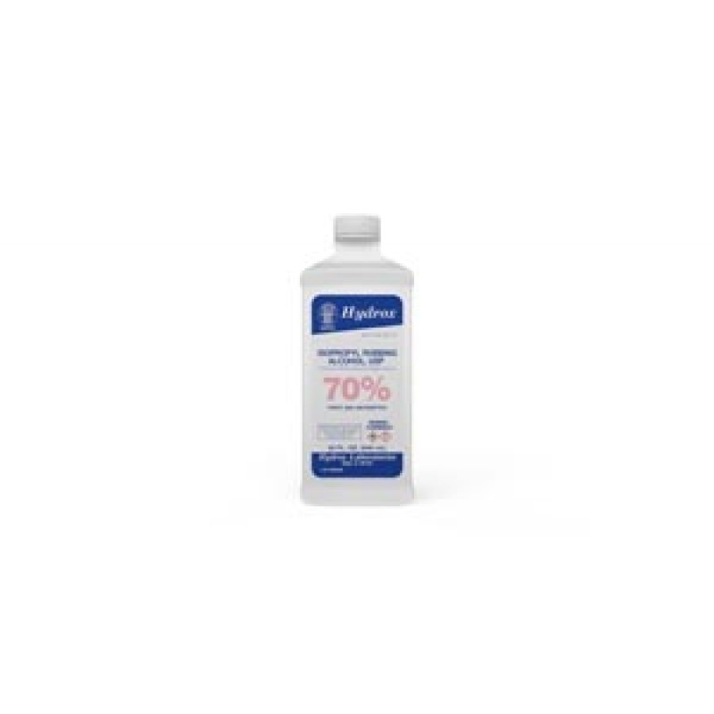 Hydrox Laboratories D0024 Isopropyl Rubbing Alcohol 70%, USP, 32 oz, 12 btl/cs (70 cs/plt) (Item is considered HAZMAT and cannot ship via Air or to AK, GU, HI, PR, VI)