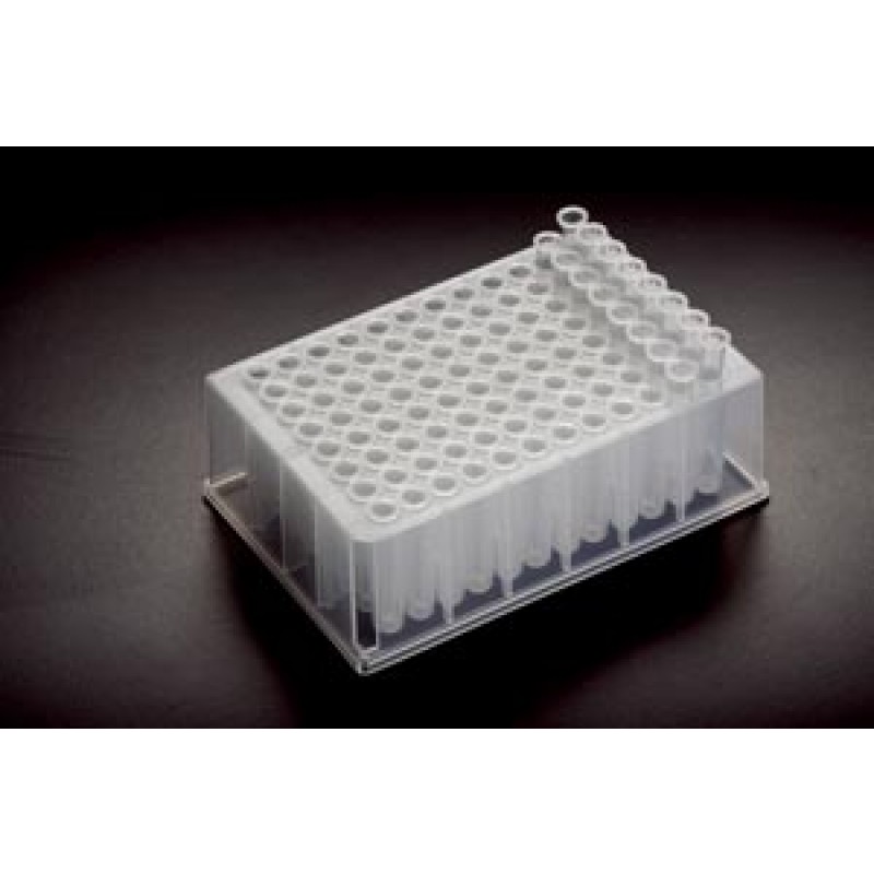Simport Scientific T110-2 Deep Well Plate, Conical Bottom, 600ul (removable tube strips), Polypropylene, 4/pk, 6 pk/cs