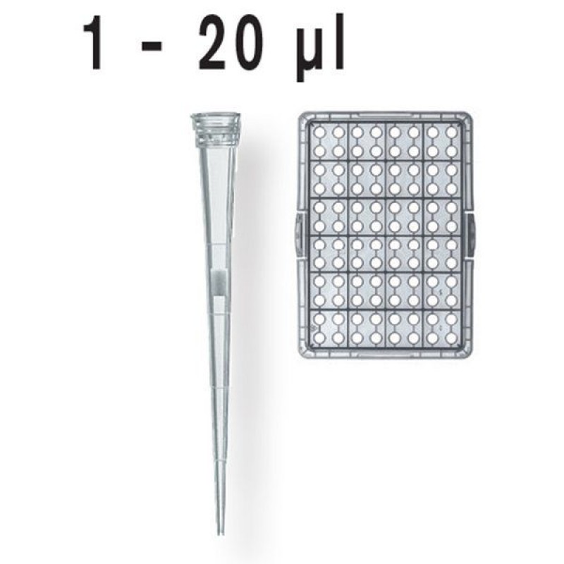 BrandTech 732726 1-20µL BIO-CERT Tips, Filtered 960 Tips, Racked, Sterile