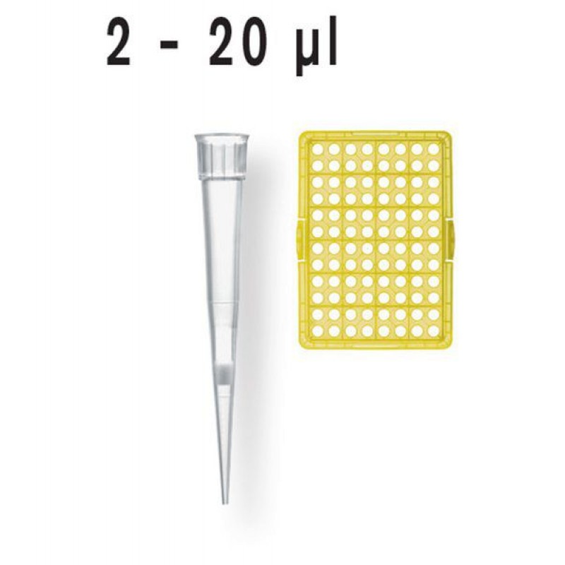 BrandTech 732728 2-20µL BIO-CERT Tips, Filtered 960 Tips, Racked, Sterile
