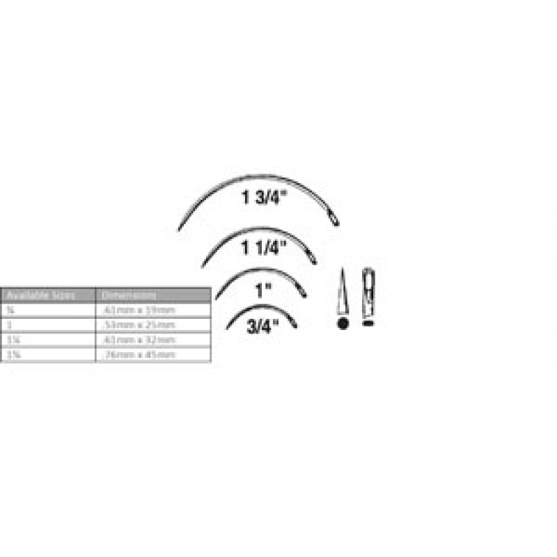 Cincinnati Surgical Company 08837 Suture Needle, Size 1, Mayos Intestinal, 3/8 Circle Taper Point, 12/pk (Must be Ordered in Multiples of 10 dozen) (DROP SHIP ONLY)