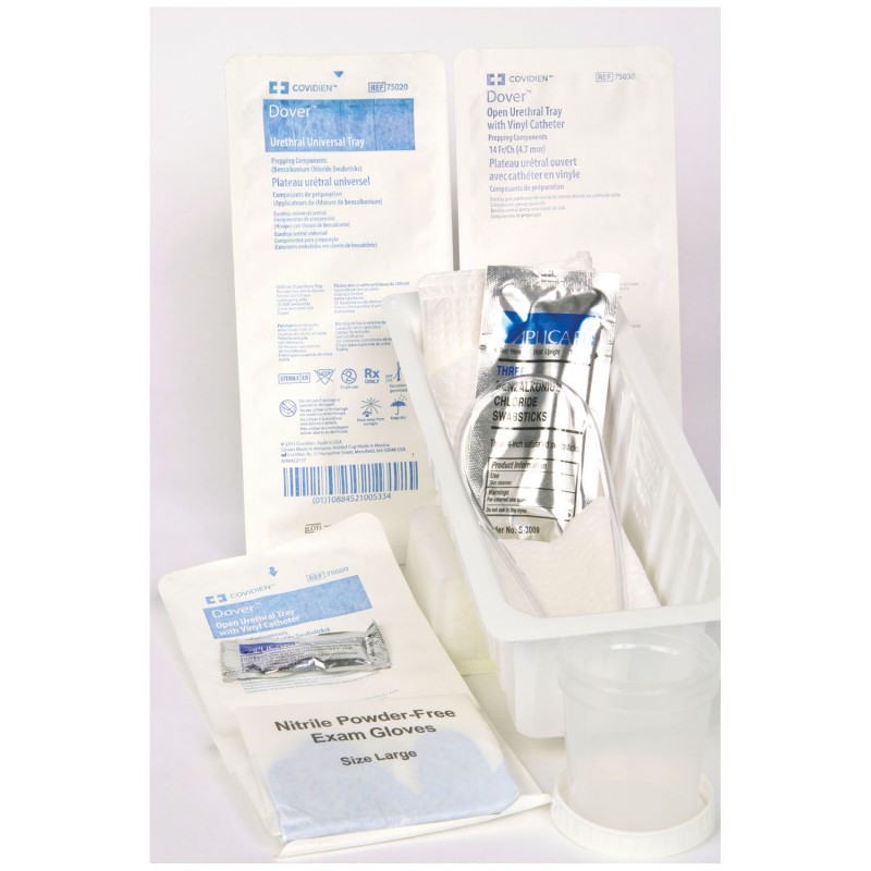 Urethral Cath Tray, 14FR Plastic/BZK, 20/cs (Continental US Only)