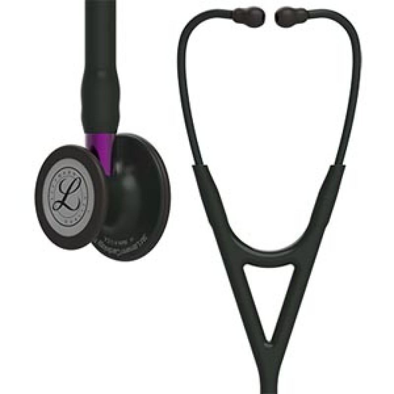 3M Health Care 6203 Stethoscope, Black Finish Chestpiece, Black Tube, Violet Stem and Black Headset, 27" (Continental US+HI Only) (Littmann items are only available for sale online by distributors authorized by 3M Littmann)