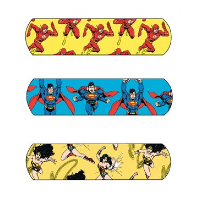 Dukal Corporation 10790 Justice League Adhesive Bandage, Superwoman, Wonderwoman & Flash, ¾" x 3", 100/bx, 12 bx/cs