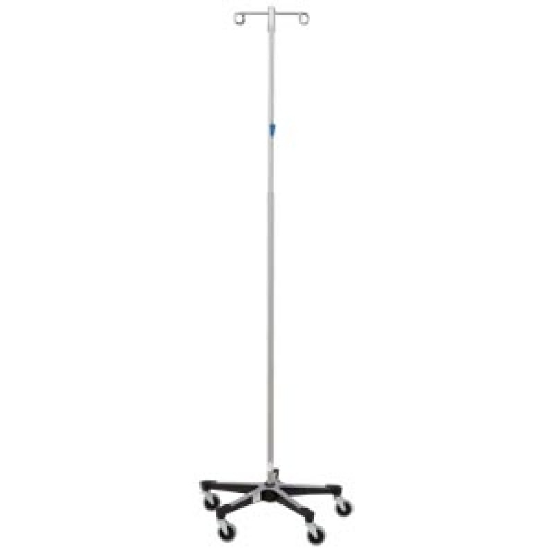 Blickman Industries 0517794000 IV Stand, 2 Hook w/Thumb Operated Slide Lock w/5 Leg Base (DROP SHIP ONLY)