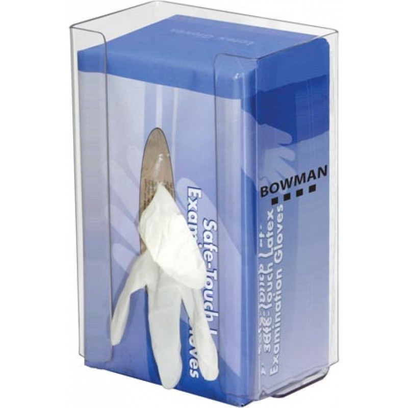 Bowman Manufacturing Company, Inc. GP-020 Glove Box Dispenser, Single, Large Capacity, with Flexible Spring, Holds One Large Capacity Box of Gloves, Two-Way Keyholes For Vertical or Horizontal Wall Mounting, Clear PETG Plastic, 6 5/8"W x 10"H x 4"D (Made 