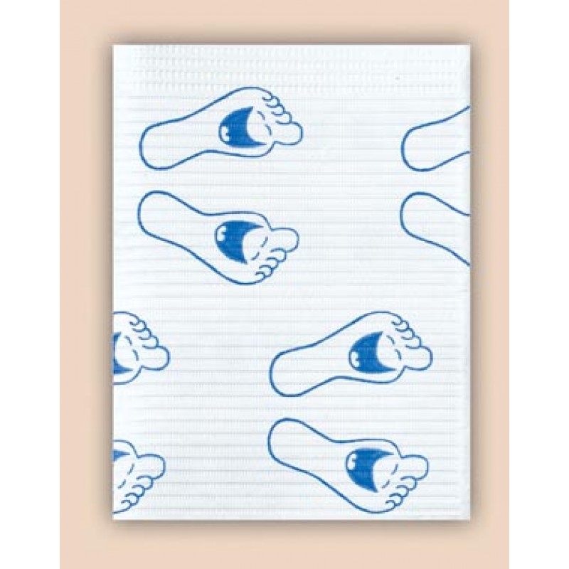 Crosstex International WPXFP Towel, 3-Ply Paper, Poly, 19" x 13", Happy Feet, 500/cs