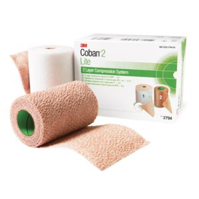 3M Health Care 2794N Lite Compression System Includes: Roll 1 Comfort Layer 4" x 2.9 yds, Upstretched, Roll 2 Compression Layer 4" x 5.1 yds, Fully Stretched, Green, 1/bx, 8 bx/cs (Continental US+HI Only) (Item on Manufacturer Backorder - Inventory Limite