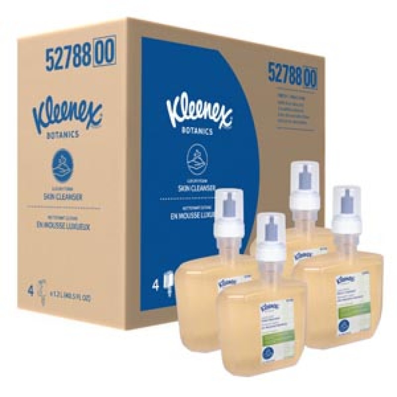 Kimberly-Clark Professional 52788 Kleenex® Botanics Luxury Foam Skin Cleanser, Clear, Fresh Scent, 1.2 L Bottle, 4/cs (Products cannot be sold on Amazon.com or any other 3rd party site)