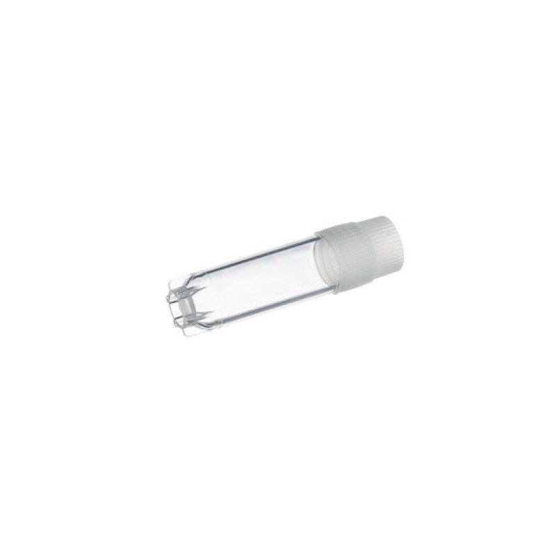 2 mL Cryo.s Tube, PP, Sterile, External Thread Natural Cap, Starfoot Base, Round Bottom, 150 White Cap Inserts per CS