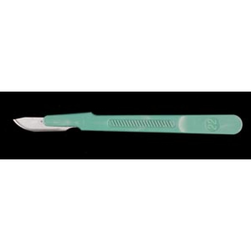 Cincinnati Surgical Company 92422 Scalpel, Stainless Steel, Size 22, Green Handle, Disposable, Sterile, 10/bx (DROP SHIP ONLY)