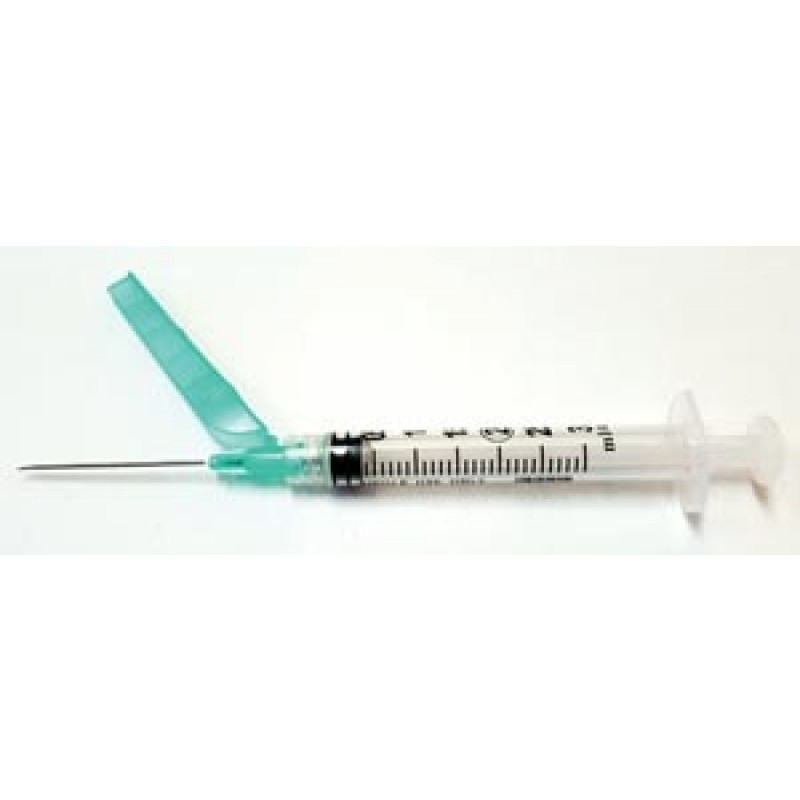 Exel Corporation 27107 Safety Syringe (3 mL) w/ Safety Needle (21G x 1½"), 50/bx, 8 bx/cs