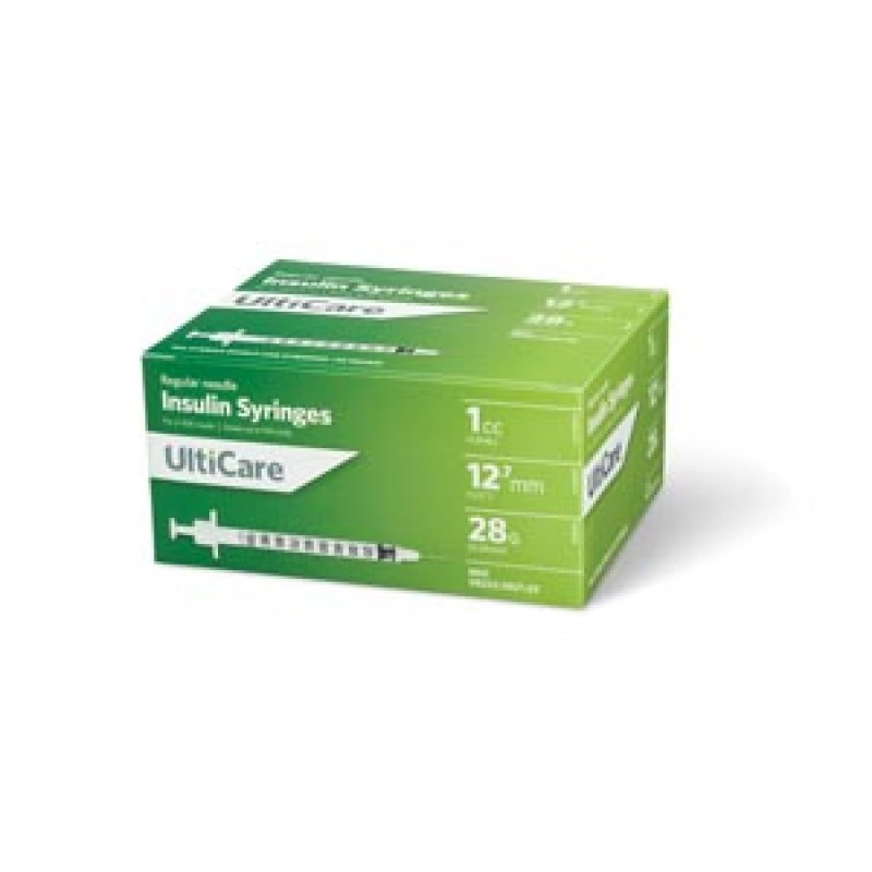 UltiMed, Inc. 8218 Insulin Syringe, 1cc, 28G x ½", 100/bx