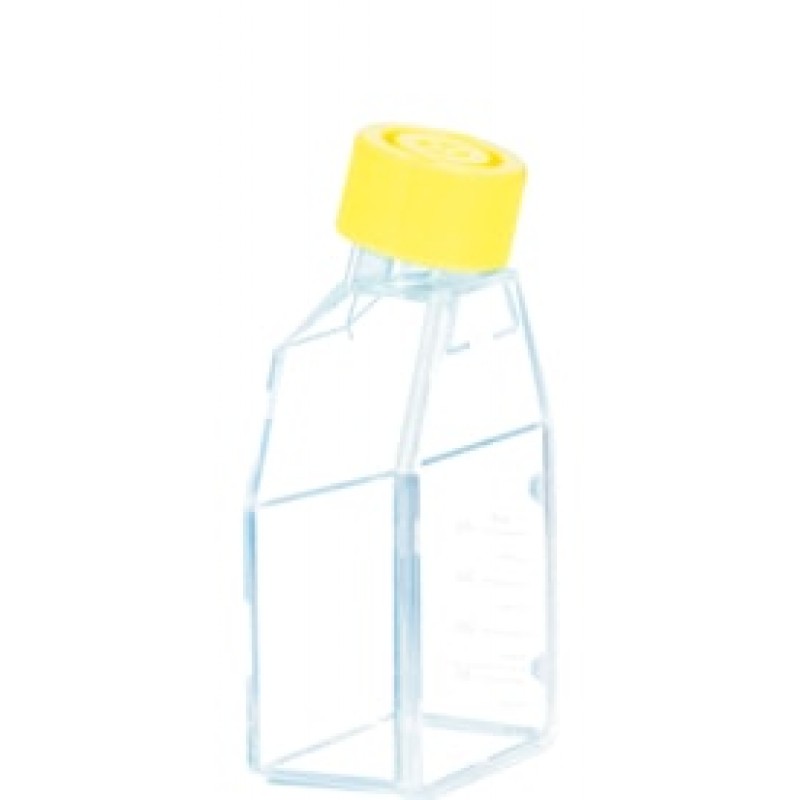 83.3912.300 Sarstedt Tissue Culture Flask, Hydrophilic, Sterile, 125 cm², Yellow Plug Seal Cap (Case of 40)