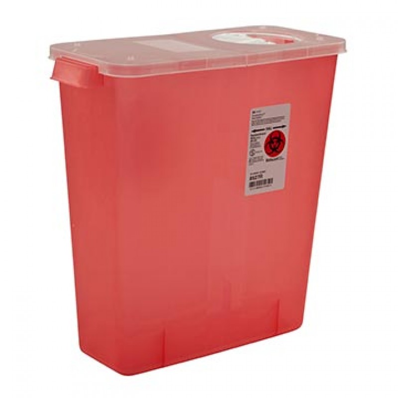 CARDINAL HEALTH MED PROD+SER 8527R SHARPS 3 GALLON W/HINGED ROTOR LID RED