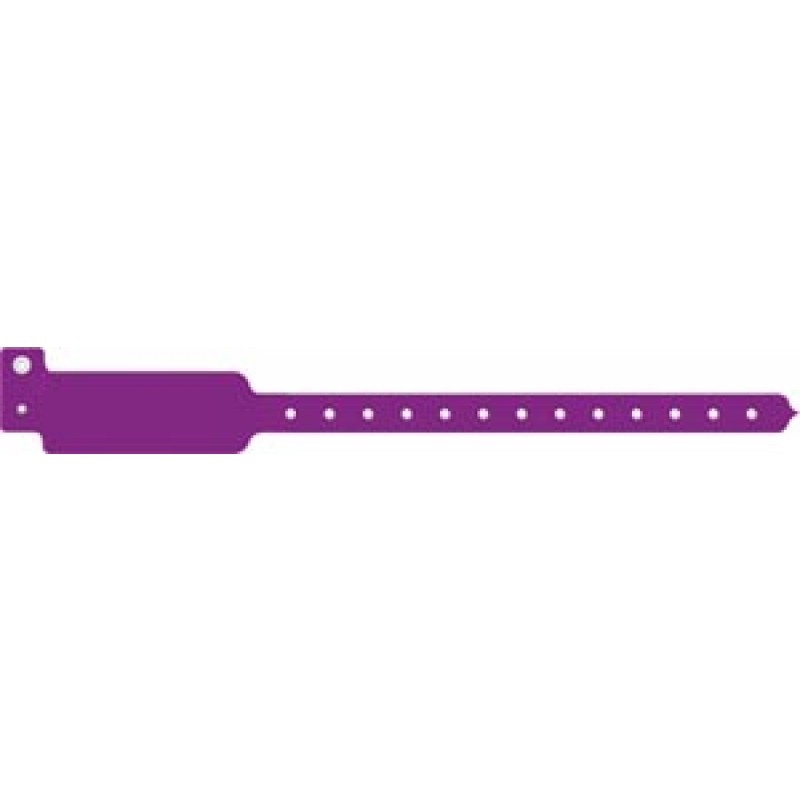 Medical ID Solutions 3107 Wristband, Adult/ Pediatric, Write-On Tri-Laminate, Purple, 500/bx