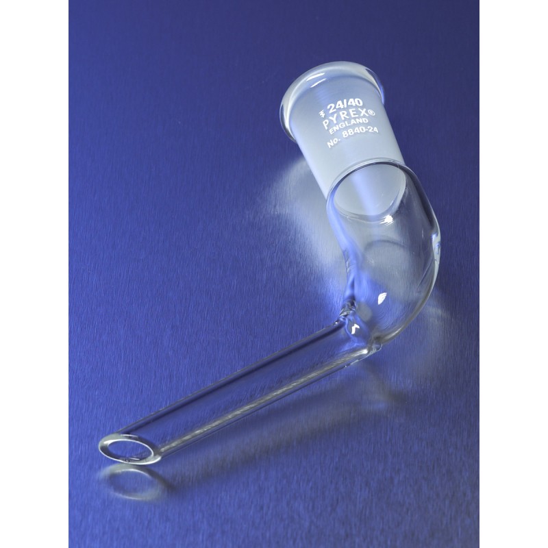 Corning 8840-24 PYREX® 105° Angled Tube Adapter with Single 24/40 Standard Taper Joint