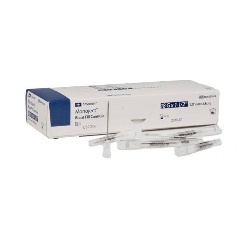 Blunt Cannula, 18G x 1 ½", 100/bx, 10 bx/cs (Continental US Only)