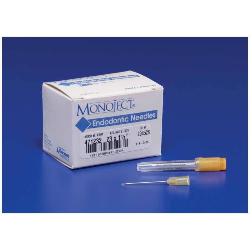 Endodontic Irrigation Needle, 23G, x 1¼ (31.7mm), Orange, Sterile, 25/bx, 4 bx/cs (Continental US Only)