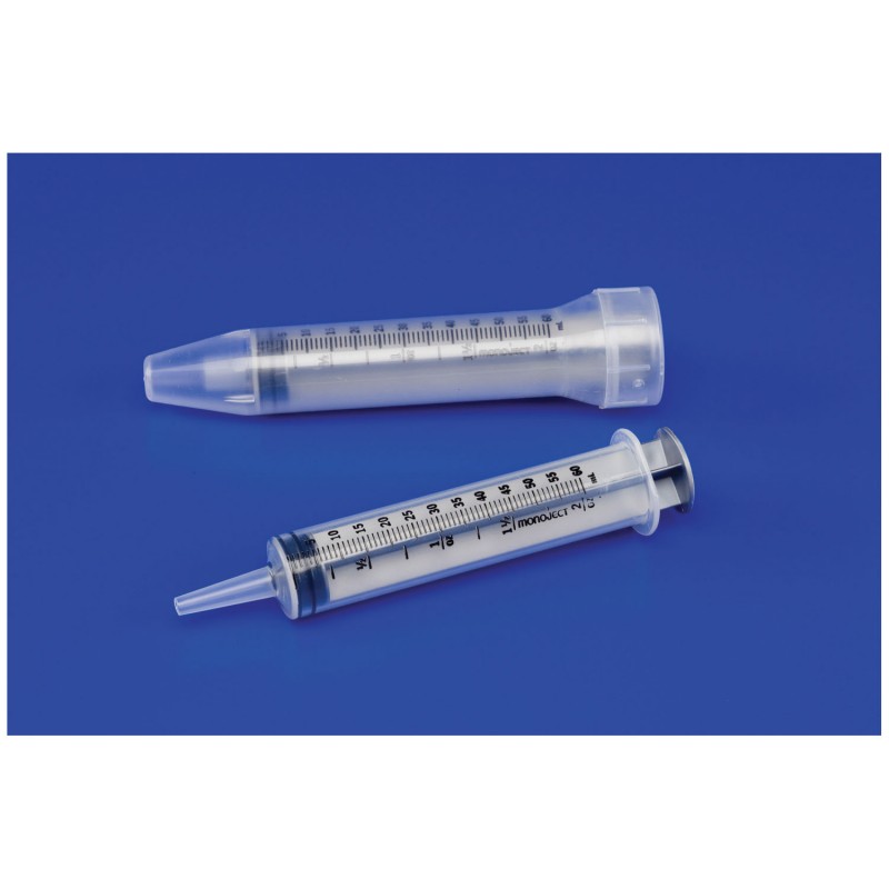 Syringe Only, 60mL, Toomey Tip, 5cc & ¼ oz Increment Graduations, 20/bx, 5 bx/cs (Continental US Only)