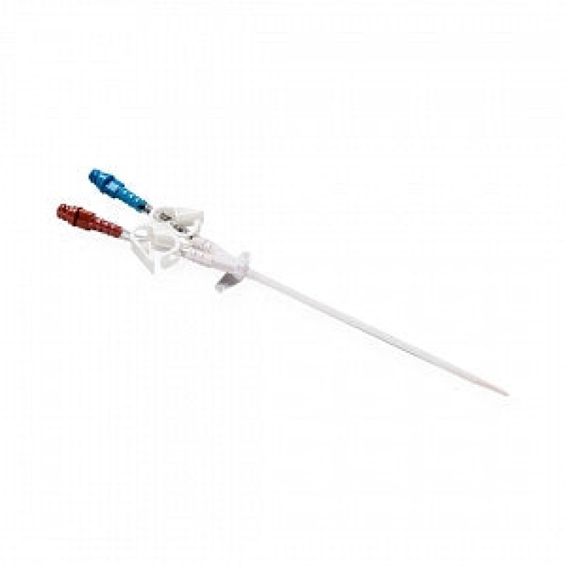 Dual Lumen Catheter IC Tray, 12FR, 30cm, Straight Extension, Tray Includes: Catheter, 18G Introducer Needle, (3) Hypodermic Needles (18G, 22G, 25G), J/Straight .035" x 70cm Guidewire w/Thumb Advancer, 10FR & 12FR Tissue Dilator, (2) 6mL & 3mL Luer Lock Sy