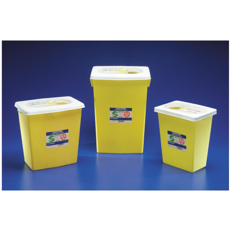 Sharps Container, 8 Gal, Yellow, Sliding Lid, 6" Round Opening, 17¾"H x 11"D x 15½"W, 10/cs (Continental US Only)