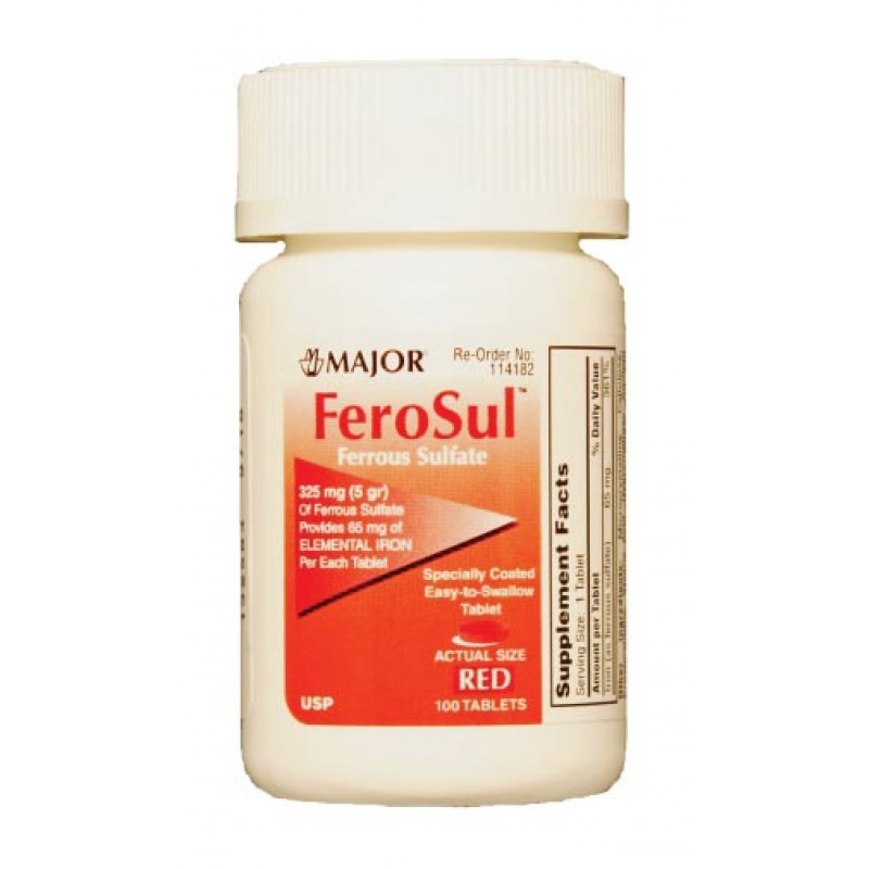 Major Pharmaceuticals 114181 Ferosul, 5gr, Film Coated, Red Tablets, 100s, Compare to Feosol®, NDC# 00904-7590-60 (To Be DISCONTINUED)