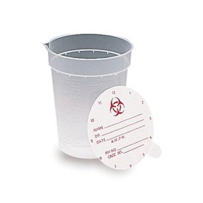 Medegen Medical Products, LLC M4630 Specimen Container, 6½ oz, Pour Spout without CID, Polystyrene, Latex Free (LF), Disposable, Single Patient Use, 25/bg, 20 bg/cs