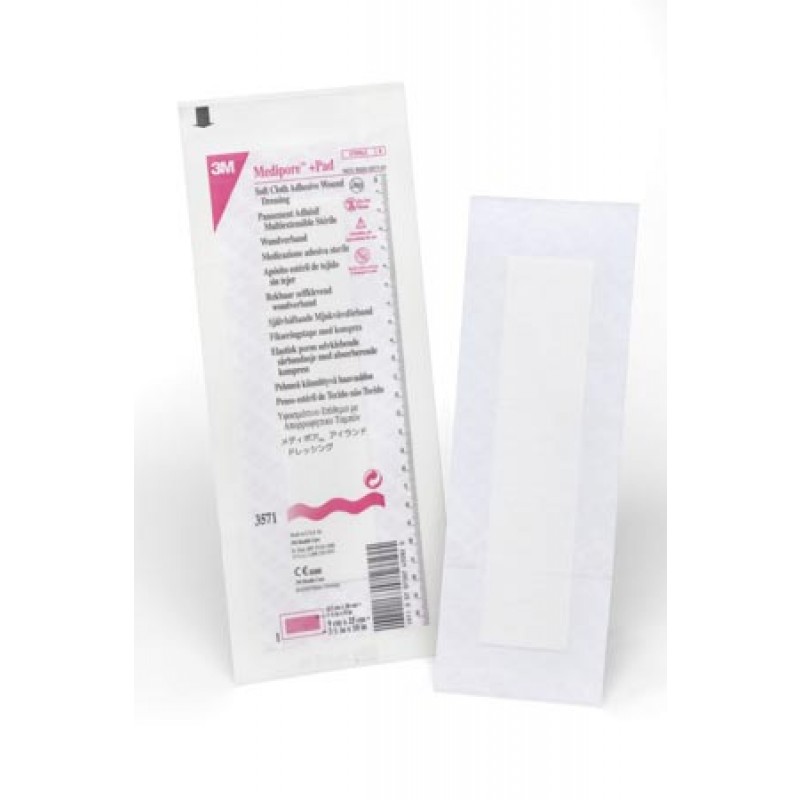 3M Health Care 3571 Wound Dressing, 3½" x 10", Pad Size 1¾" x 8", 25/bx, 4 bx/cs (Continental US+HI Only)