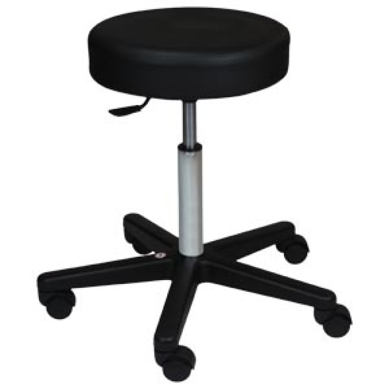 Blickman Industries 1041200125 Economy Pneumatic Exam Stool, Black, (5) Leg, Black Composite Base (DROP SHIP ONLY)