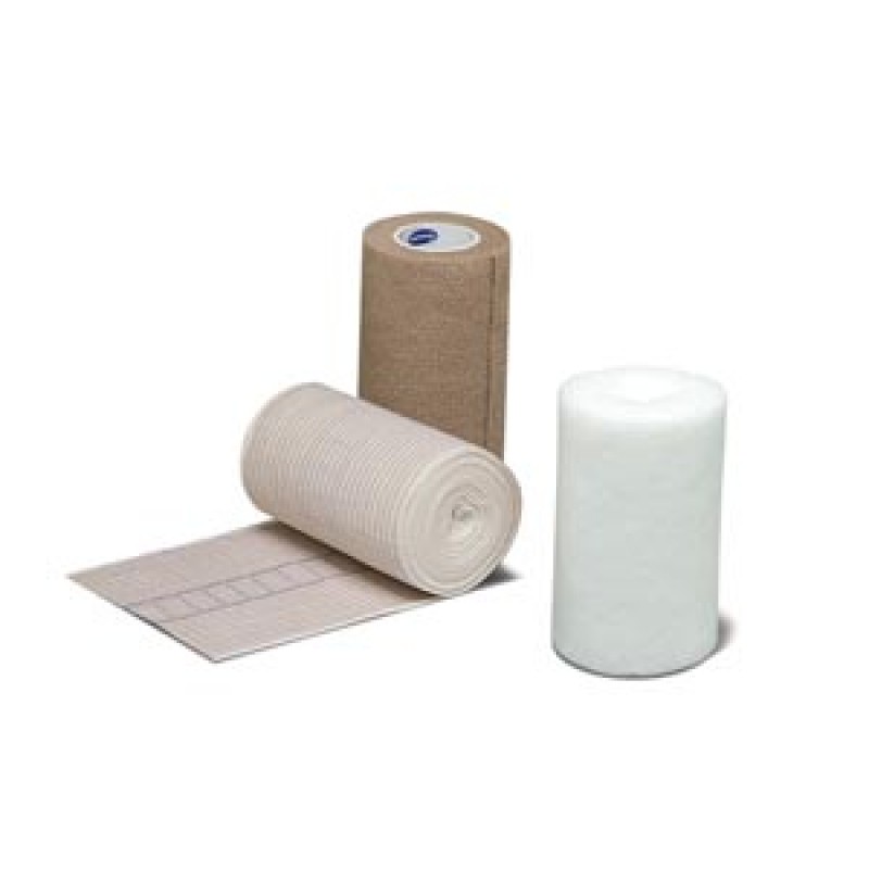 Hartmann USA, Inc. 43420000 Compression Bandaging System Contains: (3) Bandages, (3) Tape Strips, Padding Bandage, 4" x 4.3 yds (unstretched), Compression Bandage (in kit), 4" x 4.3 yds (stretched), Cohesive Bandge (in kit), 4" x 6.5 yds (stretched), 8/cs