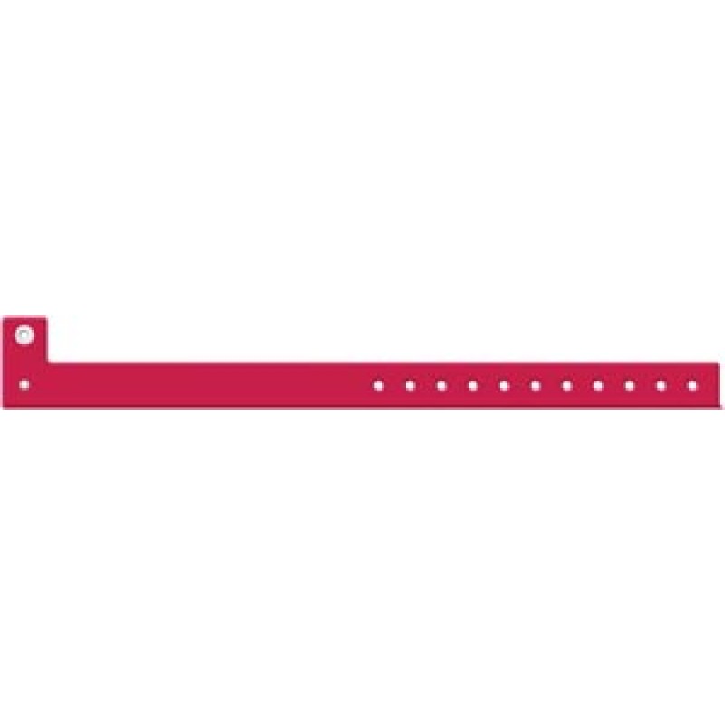 Medical ID Solutions 3308C Wristband, Adult/ Pediatric, L Shape Tri-Laminate, Custom Printed, Cranberry, 500/bx