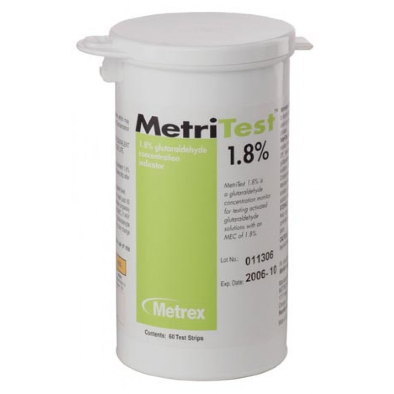 Metrex Research Corporation 10-304 MetriTest 1.8, For 28 Day Use Life, 60 strips/bottle, 2 btl/cs (US Only)