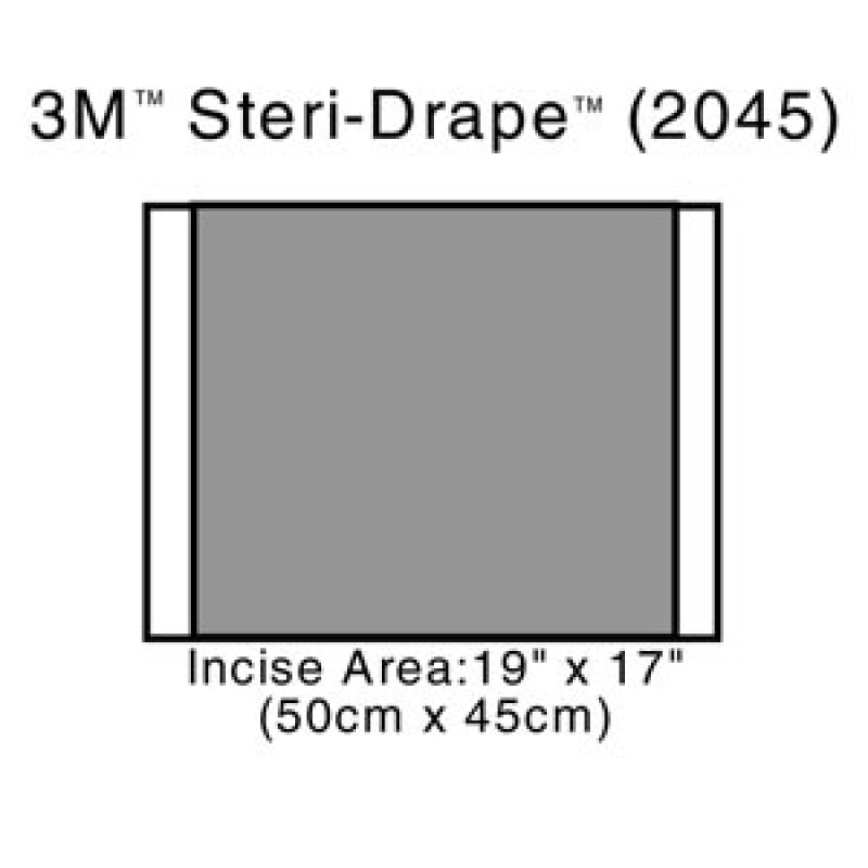 3M Health Care 2045 Incise Drape, Overall 23" x 17", Incise 19" x 17", 10/bx, 4 bx/cs (Continental US+HI Only)