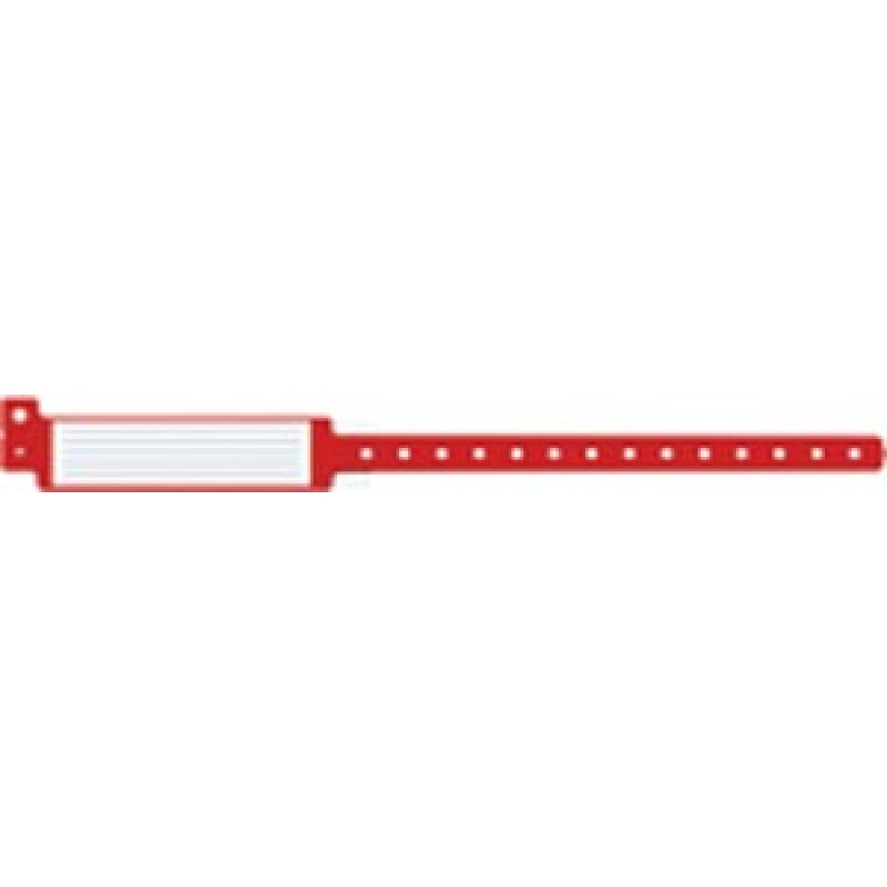Medical ID Solutions 244C Wristband, Adult, 12", Insert Vinyl, Custom Printed, Red, 250/bx