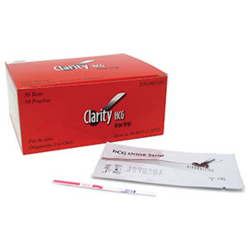 Clarity Diagnostics, LLC DTG-HCG50 Clarity HCG Test Strips, CLIA Waived, 50/bx