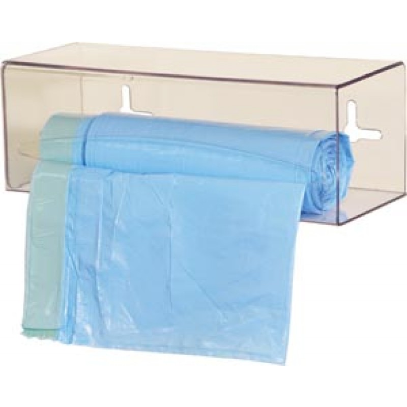 Bowman Manufacturing Company, Inc. BG001-0111 Bag Dispenser, Single, Holds One Roll of Bags up to 9" Long, Two-Way Keyholes For Vertical Or Horizontal Wall Mounting, Clear PETG Plastic, 10 1/8"W x 3 5/8"H x 3 15/16"D (Made in USA)