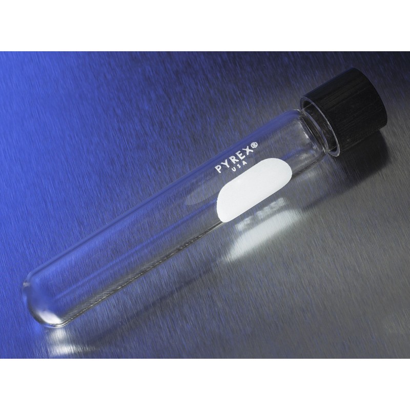Corning 9826-25 PYREX® 55 mL Screw Cap Culture Tubes with PTFE Lined Phenolic Caps, 25x150 mm