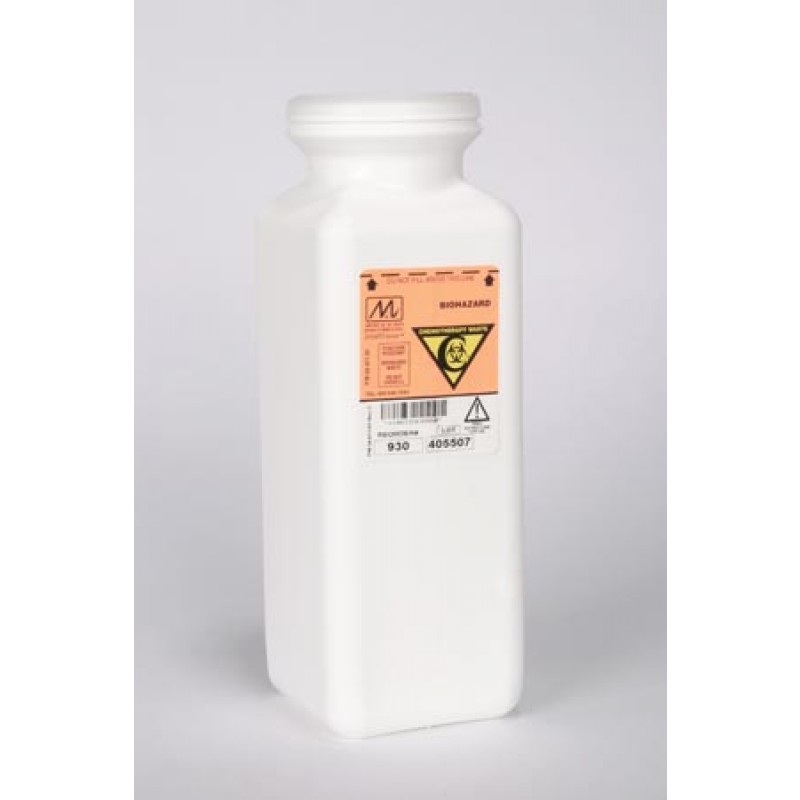 Medegen Medical Products, LLC 930 Sharps Containers, Non-Stackable, Chemotherapy Waste Containment, Polypropylene, White, 20/cs