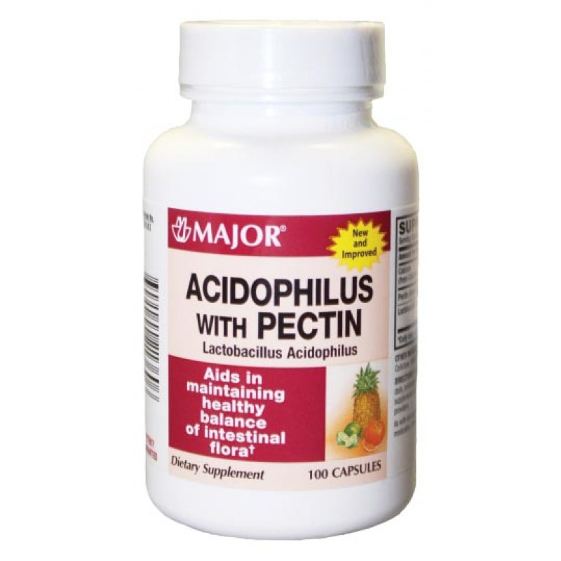 Major Pharmaceuticals 700556 Acidophilus, Pectin, Caplets, 100s, 24/cs, NDC# 00904-4213-60
