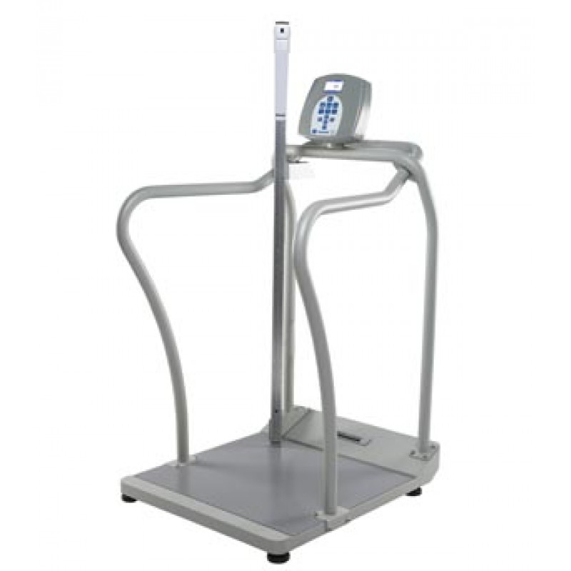 Pelstar LLC/Health O Meter Professional Scales 2101KLHR Digital Platform Scale with Handrails & Height Rod, 1000 lb Capacity, ADPT30 (DROP SHIP ONLY)