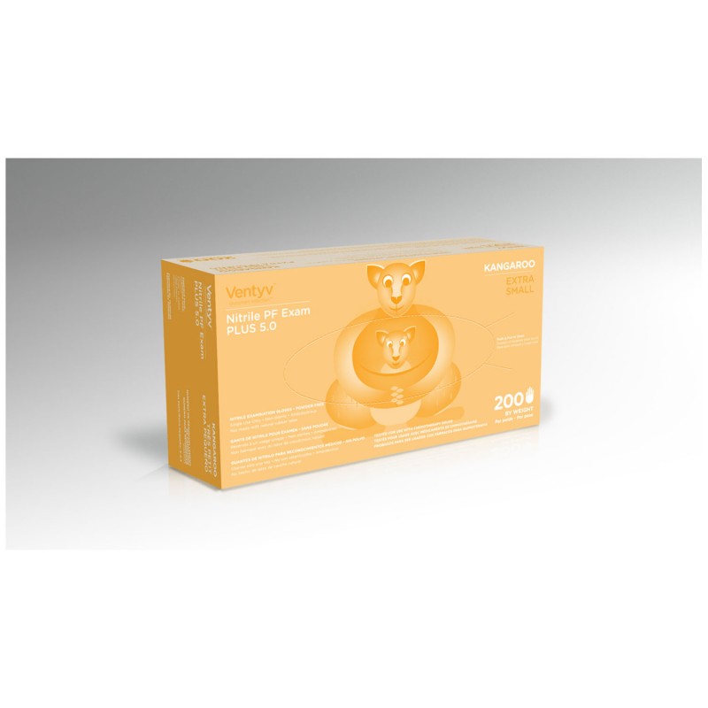 Ventyv 10333103 Glove, Exam, Nitrile, Powder-Free (PF), Textured Finger Tip, Chemotherapy Tested, Blue, X-Small, 200/bx, 10 bx/cs (60 cs/plt) (Continental US Only)