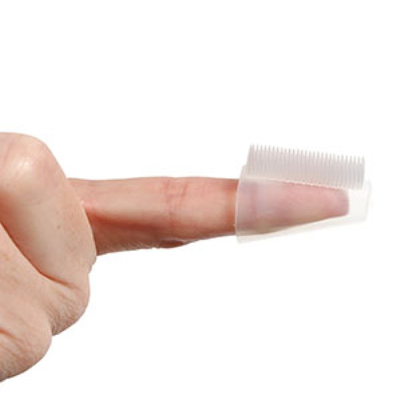New World Imports TBFT100 Finger Toothbrush, 1.25" Length, Individually Wrapped, Bulk, 100/cs