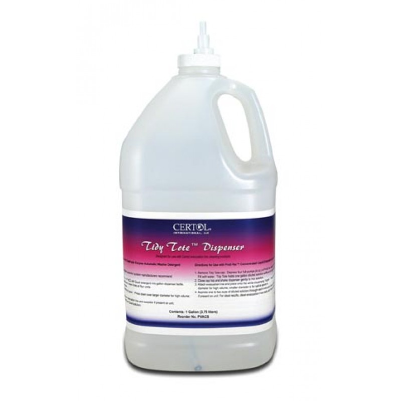 MicroCare, LLC PVACB-1 Tidy Tote Empty One Gallon Mixing Container With "No-Spill" Connector for Saliva Ejector & High Volume Suction Lines, 1/cs