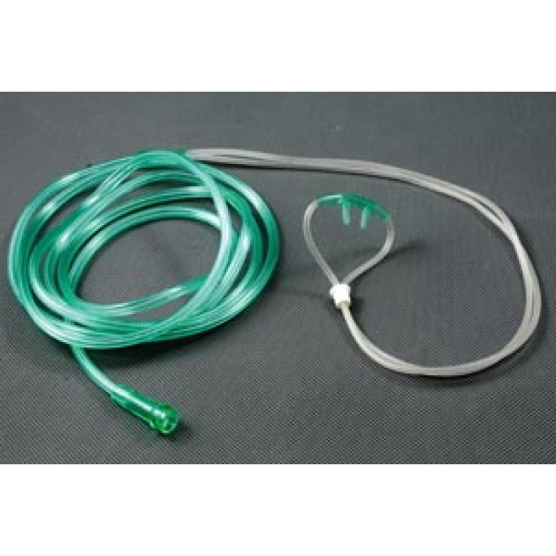 Amsino International, Inc. AS75080 Nasal Oxygen Cannula, Adult, Curved Non-Flared Tip with 84" Tubing (Over-the-ear Style), 50/cs (60 cs/plt)
