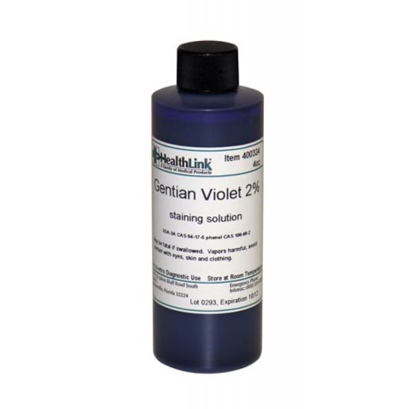 EDM3 Company LLC 400324 Gentian Violet, 2%, 4 oz (Item is Non-Returnable) (US Only) (Item is considered HAZMAT and cannot ship via Air or to AK, GU, HI, PR, VI)